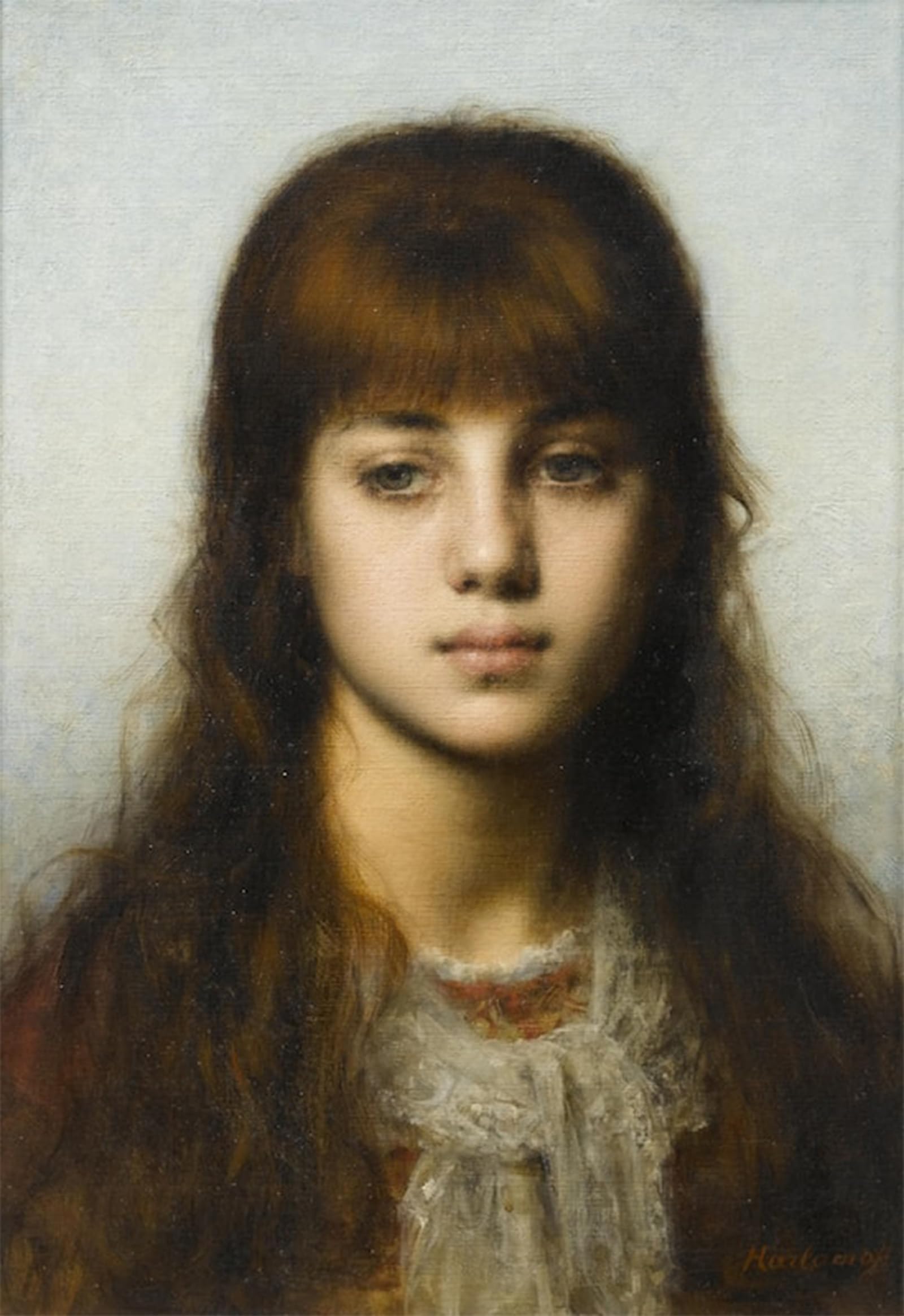 ARTXLXXBN Famous Print Painting Colorful Art Print Young Girl Alexei Alexeivich Harlam off Canvas Art Decorations for Home Decor 60x90cm