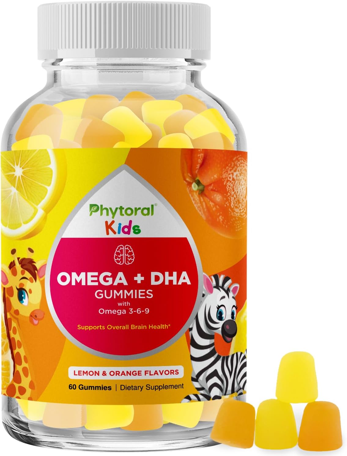 Vegetarian Omega 3 Gummies for Kids - Delicious Kids DHA Omega 3 6 9 Gummy Vitamin Gelatin Fish and Gluten Free Non-GMO - Plant Based Omega 3 DHA Gummies for Vision Immunity Heart and Brain Support