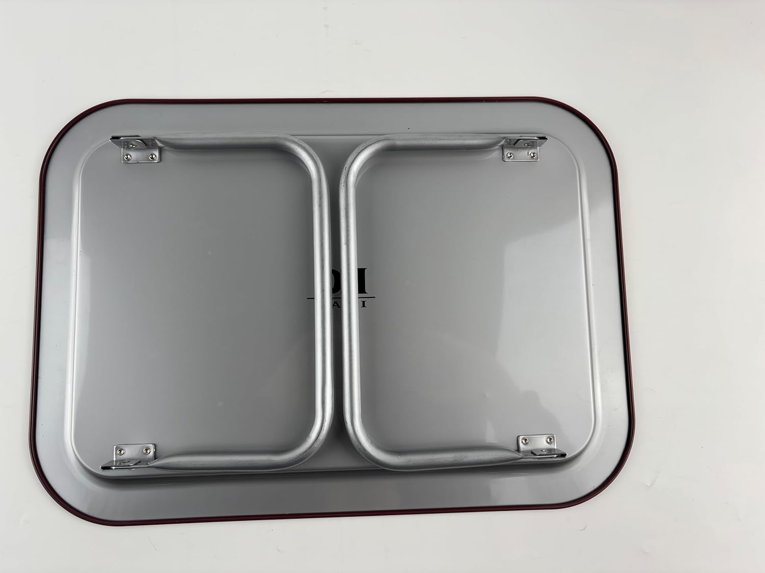 Metal Tray with Foldable Legs, Serving Tray Table for Kids, 17x12 inches, Decorative Design Metal TV Lap Bed Tray, Ice Cream Pattern, Mint Green