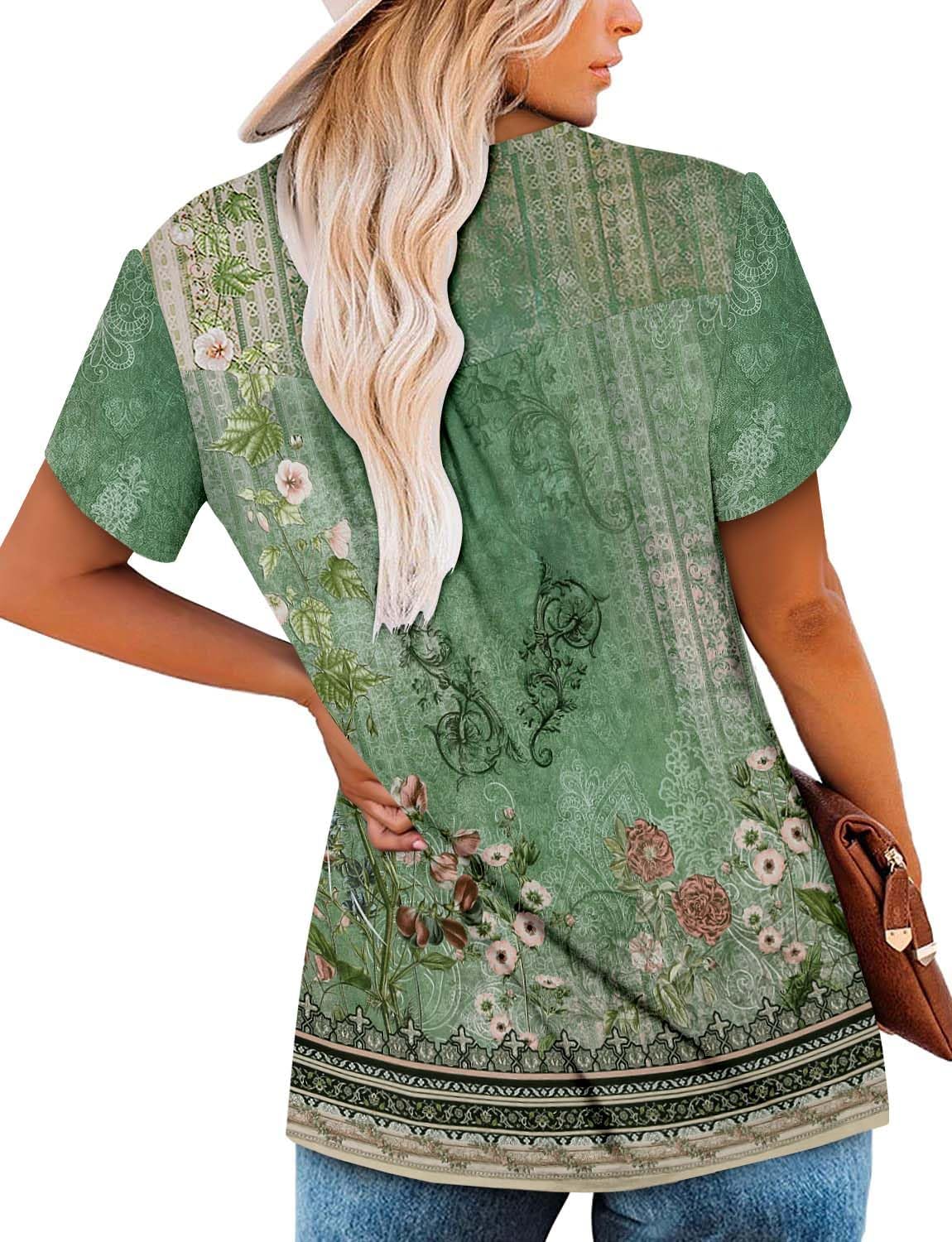 BETTE BOUTIK Women's Summer Tunic Tops Flowy Flare Botton Down Shirts Blouses S-3XL - Image 5