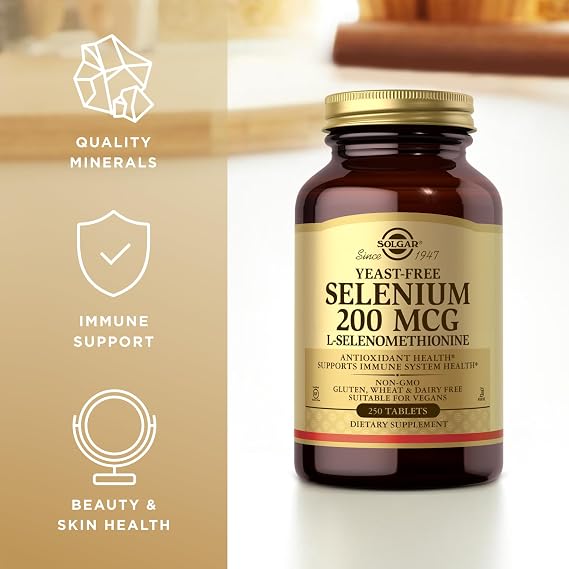 Solgar Yeast-Free Selenium 200 mcg - 250 Tablets, Pack of 2 - Supports Antioxidant & Immune System Health - Non-GMO, Vegan, Gluten Free, Dairy Free, Kosher - 500 Total Servings