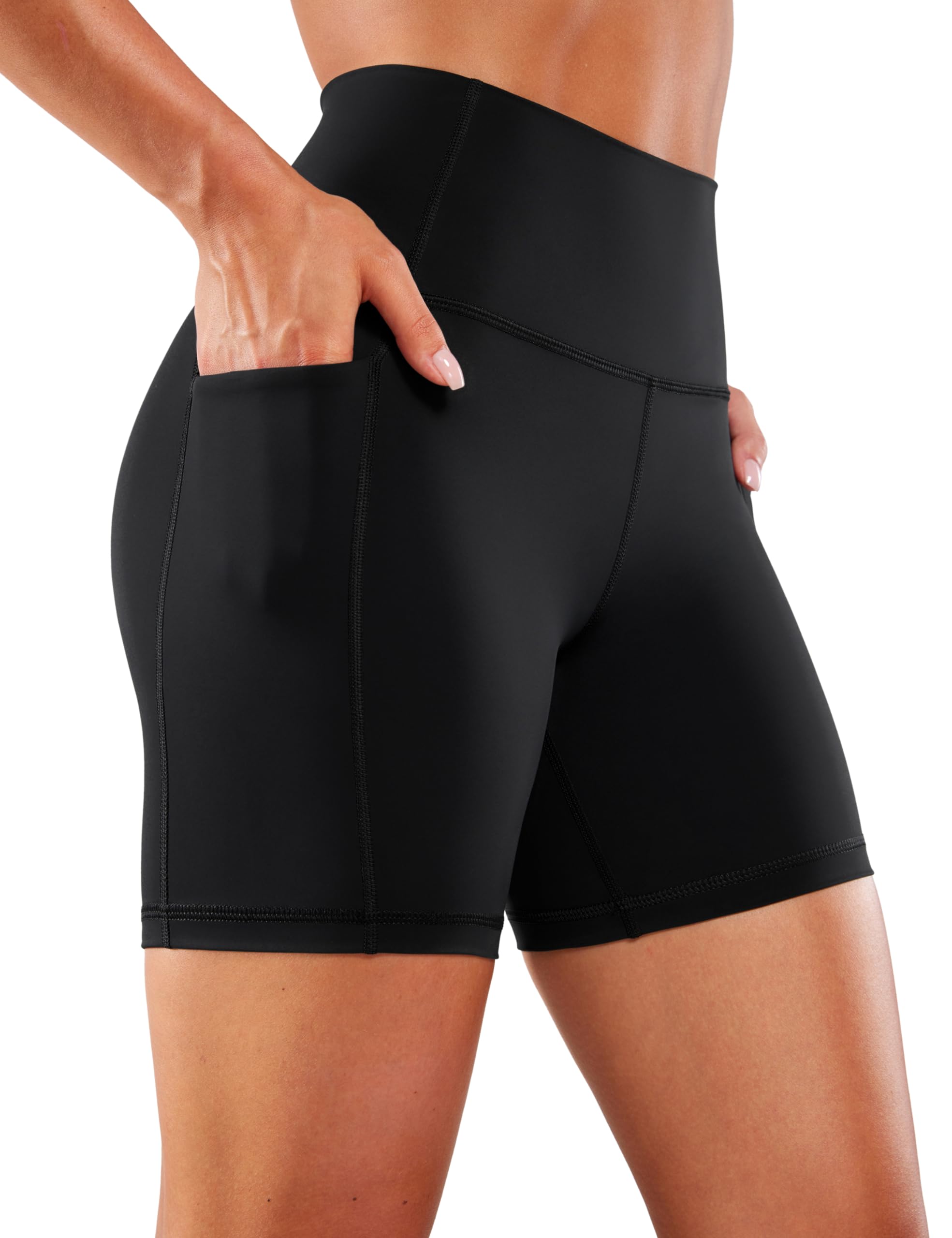 Women's Naked Feeling Biker - 6'' High Waisted Athletic Shorts Yoga Shorts with Pockets