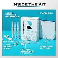 Vista 5 de Rembrandt Kit de blanqueamiento de dientes, profundamente blanco, con bandejas de blanqueamiento de dientes con luz LED, cable de alimentación de 3