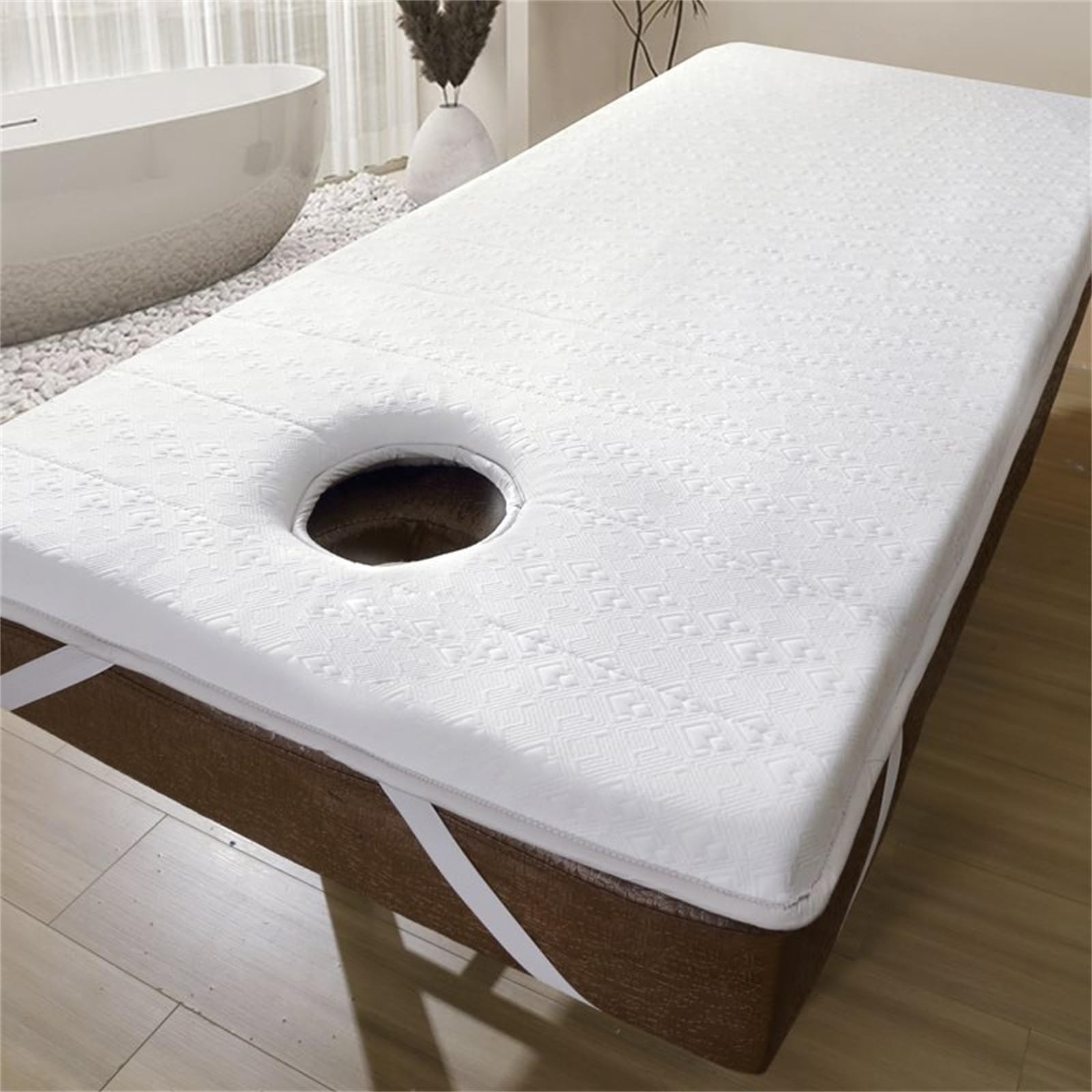 Surmatelas Pour Table De Massage Avec Trou Respiration Bandes Élastiques, Mousse À Mémoire Forme, 70x190cm