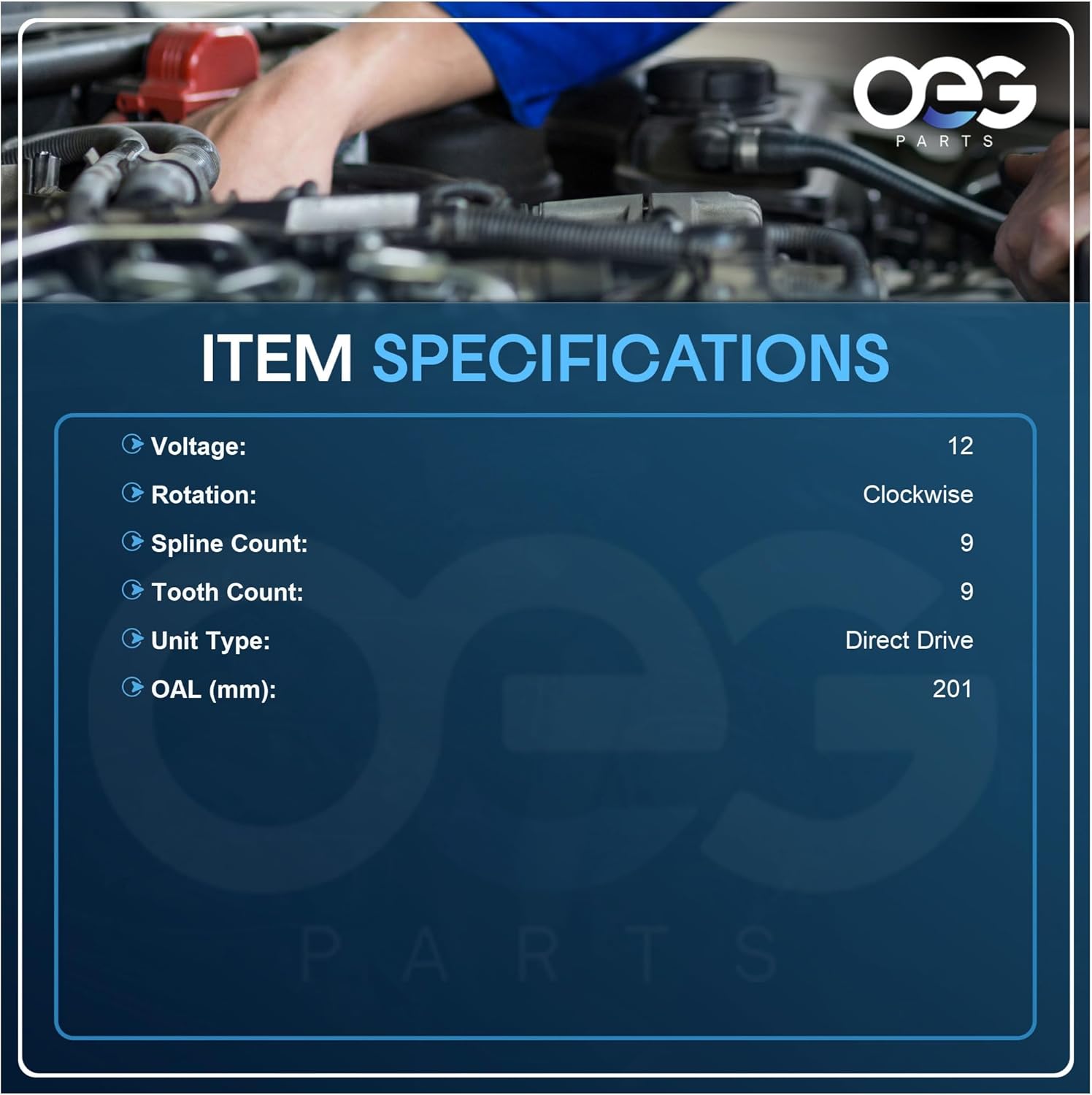 OEG Parts New Starter Compatible with 2000 2001 2002 Polaris Xpedition 325 325cc 425 425cc 12V CW 9-Spline Shaft 3086240, SMU0213, 41054036