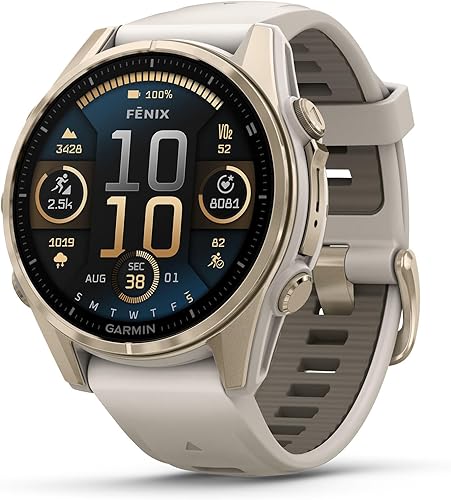 Miniatura 56 de Garmin Fenix 8 Premium Multisport GPS Running Smartwatch, 1.693 in AMOLED, con clasificación de inmersión, linterna incorporada titanio DLC gris