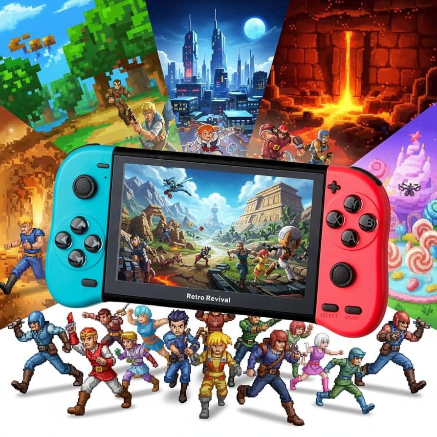 Old Arcade Retro Classic Handheld Game Console 5 Inch Led