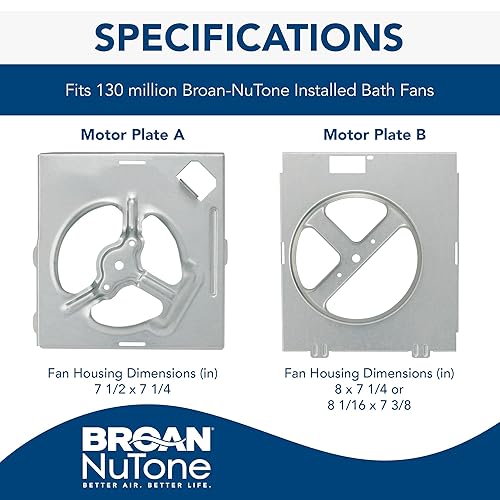 Miniatura 2 de Broan-NuTone RE70BN - Kit de motor de repuesto de ventilador de escape de baño de 70 CFM, kit de motor de repuesto fácil de bricolaje para