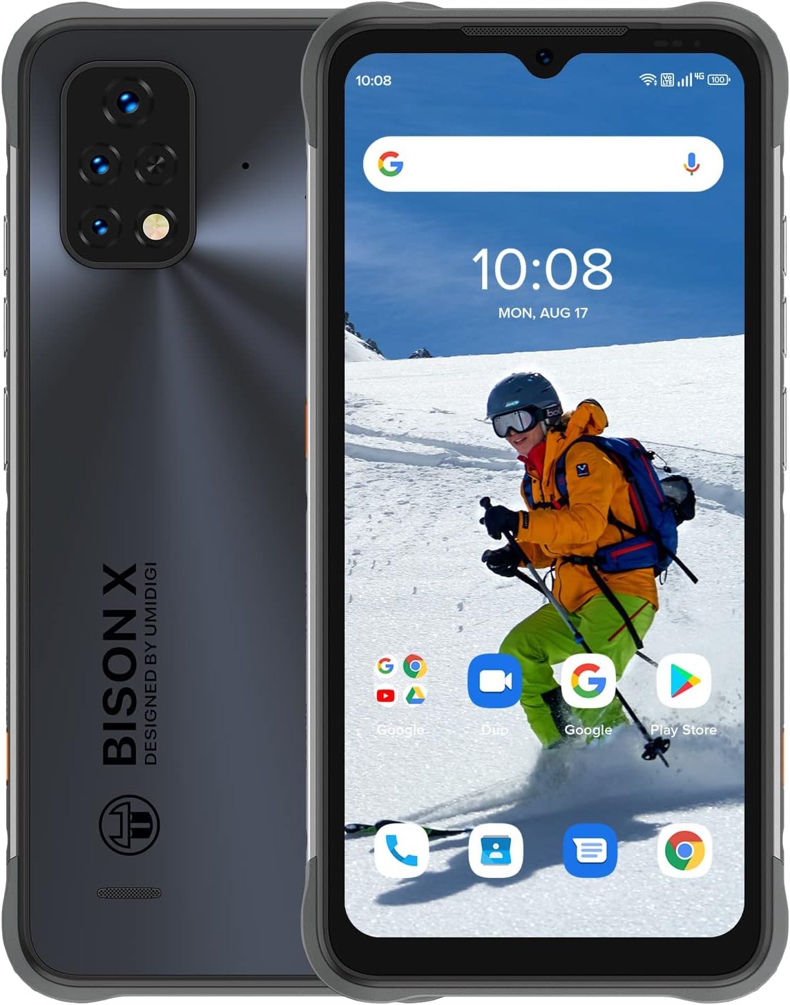 UMIDIGI Bison X10S Unlocked Rugged Smartphones,4GB+32GB 6150mAh Battery IP68/IP69K Waterproof Shockproof Phone with 6.53" Large Full Screen Smartphone 16MP Main Camera Cell Phone