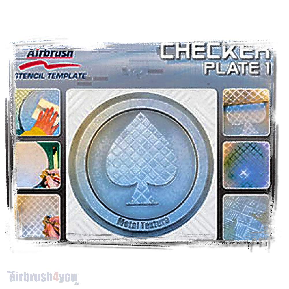 Pochoir A4 aérographe Checker Plate 1" Harder & Steenbeck pour éviter les bavures de peinture