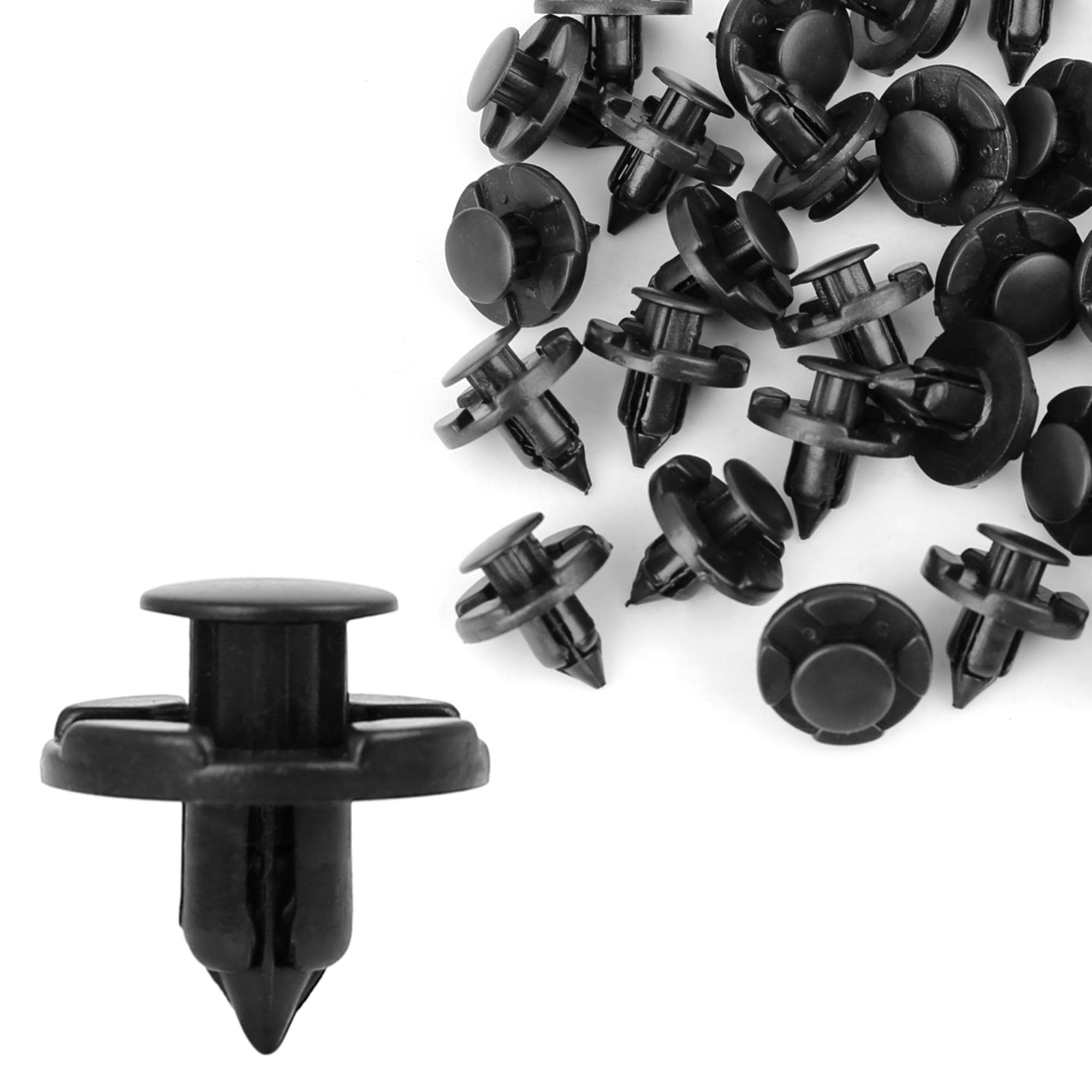 uxcell リベット クリップ ファスナー 8mm 穴径 プラスチック バンパー ブラック 日産に対応 30個入り