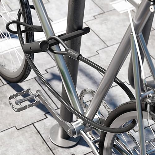 Miniatura 6 de Candados de bicicleta resistentes antirrobo, cerradura de bicicleta con cable de acero de seguridad de 5 pies y llaves, cerraduras compactas en U de