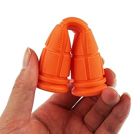 Kasteco 2 Pairs Bicycle Handle Bar Grips Mushroom Grips for BMX/Road Mountain Bikes (Black and Orange)