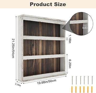 Nisorpa 3 Tier Spice Rack Wall Mount,19.68 x 3.35 x 21.25 Inches