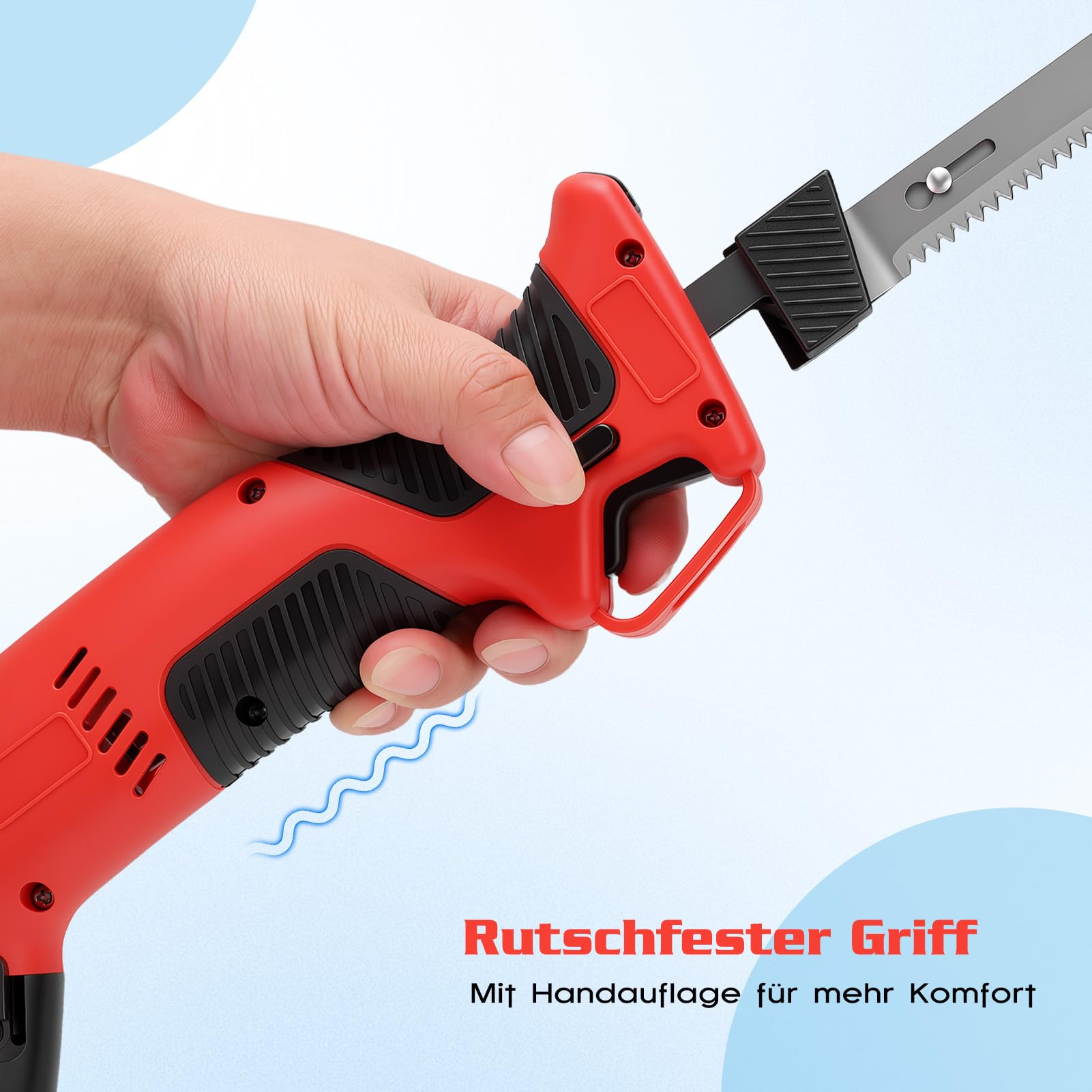 Elektromesser Kabellos Elektrisches Messer Filetiermesser mit 4 Hochkohlenstoffstahl Klingen 26–39cm 2 Akku Rutschfester Griff Sicherheitsschalter Angelbedarf Camping Set mit Koffer