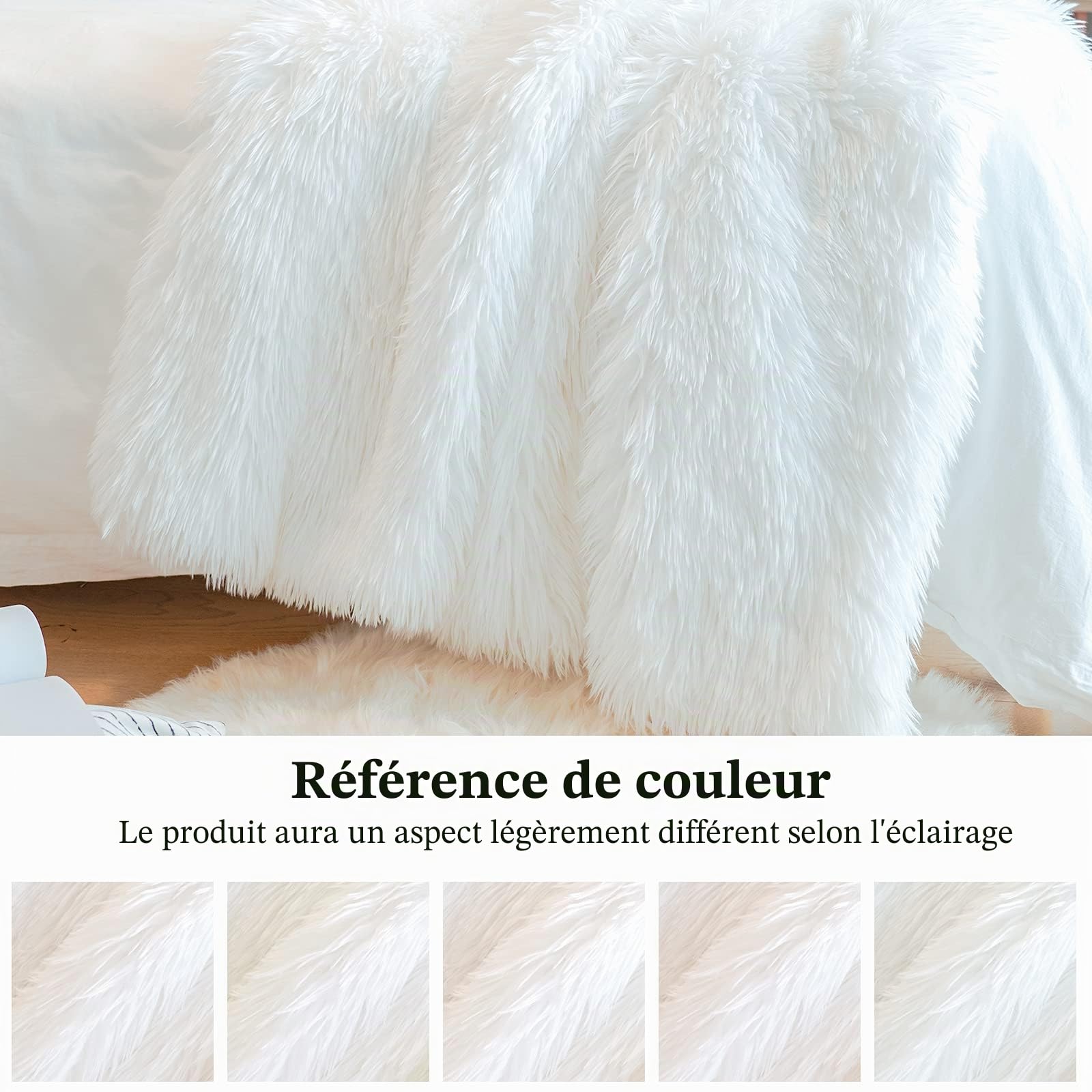 JONIYEAR Couverture décorative en Fausse Fourrure Moelleuse de Luxe pour Chambre à Coucher, Salon, Couverture en Peluche à Poils Longs pour canapé et canapé, Jolie Couverture pour Animaux de