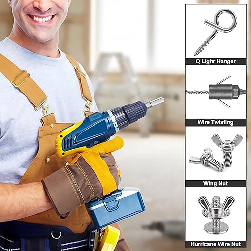 Miniatura 2 de Juego de 2 llaves de vaso (0.394 pulgadas y 0.594 pulgadas), para taladro de acero con vástago hexagonal, para agujero de tornillo, perno de gancho