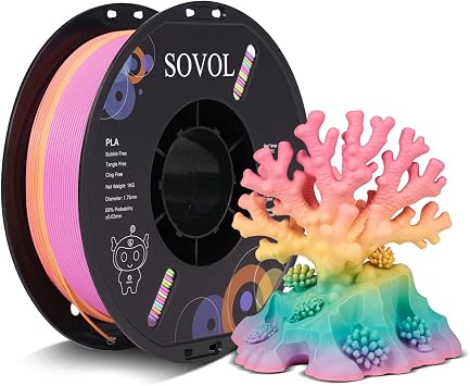 Sovol 3D Printer Matte Multicolor Gradient Rainbow PLA 1kg, Matte Starlight