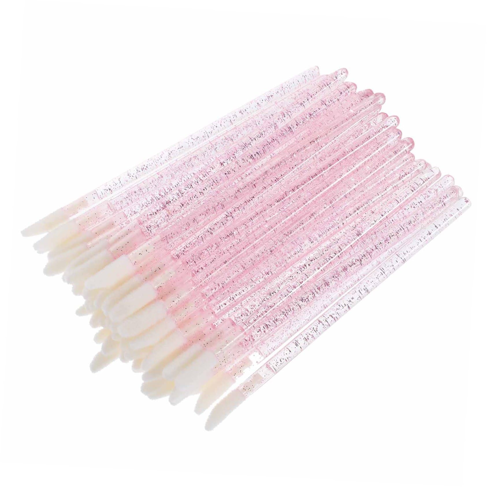 FOYTOKI 250pcs Lip Gloss Applicator Wands Flocking Bristles Portable Lip Brush for Makeup for Lipstick and Gloss