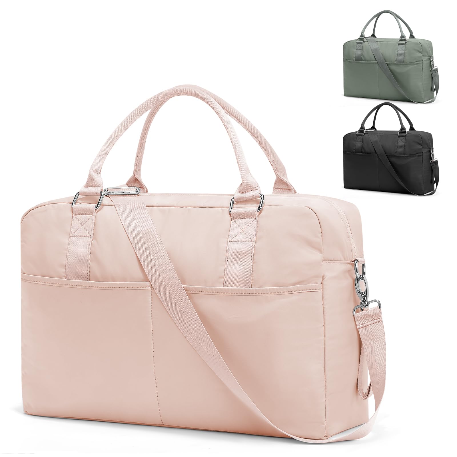 Gym Bag for Women,Travel Duffle Bag for Travel with Wet Pocket Weekender Overnight Carry On Tote Bag Luggage Bag with Trolley Sleeve Personal Item Travel Bag Hospital Diaper Bag Pink