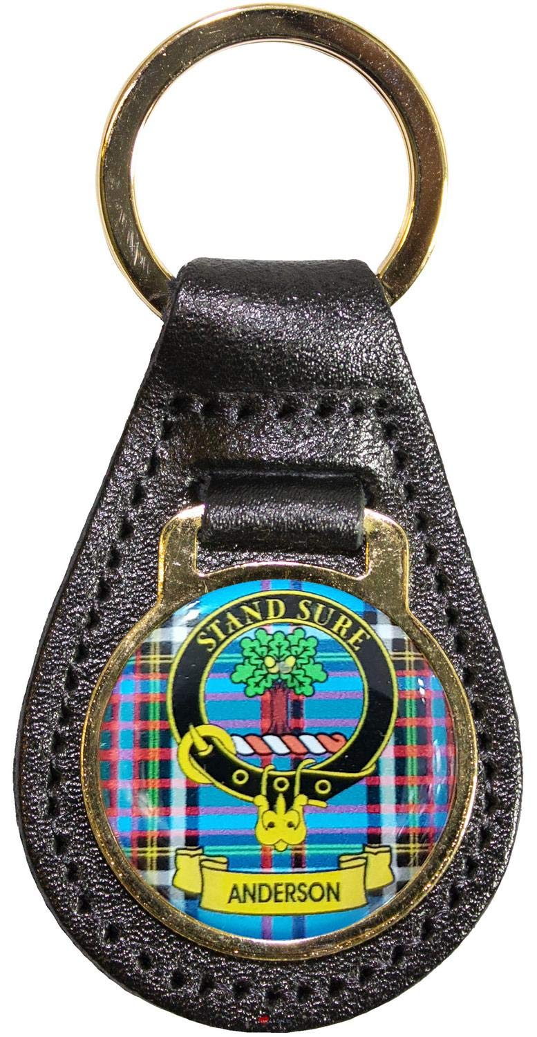 I Luv Ltd Anderson Leather Key Fob Scottish Clan Crest Scottish Made