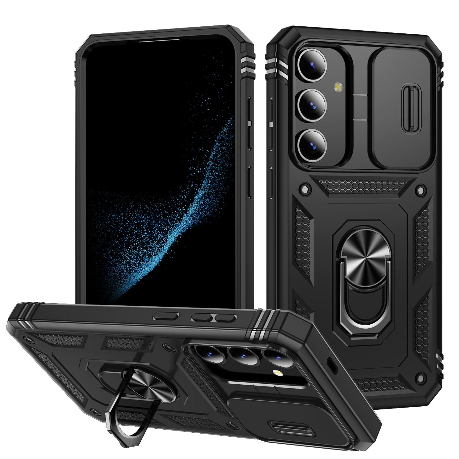 for Samsung Galaxy S24 Plus Case Military Grade Drop Shock Protection Cell Phone Cover with Slide Camera Cover