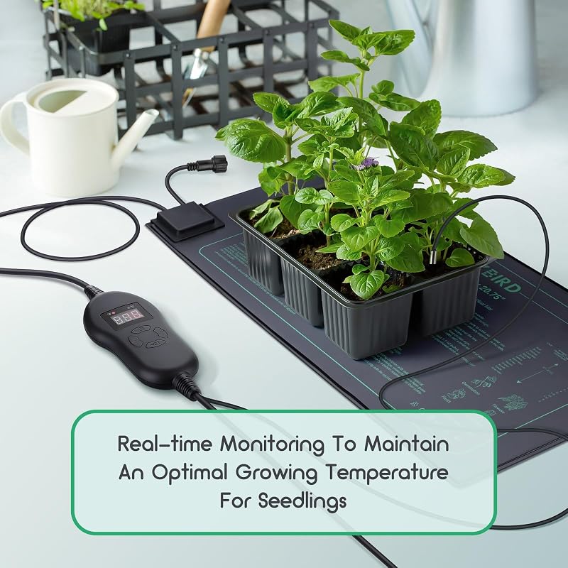 LUXBIRD 4 Pack Seedling Heat Mats with Digital Thermostat Controller, 10" x 20.75" Waterproof for Seed Starting, Germination, Hydroponics, Brewing, Breeding, Greenhouses (LB-HT04) image 4