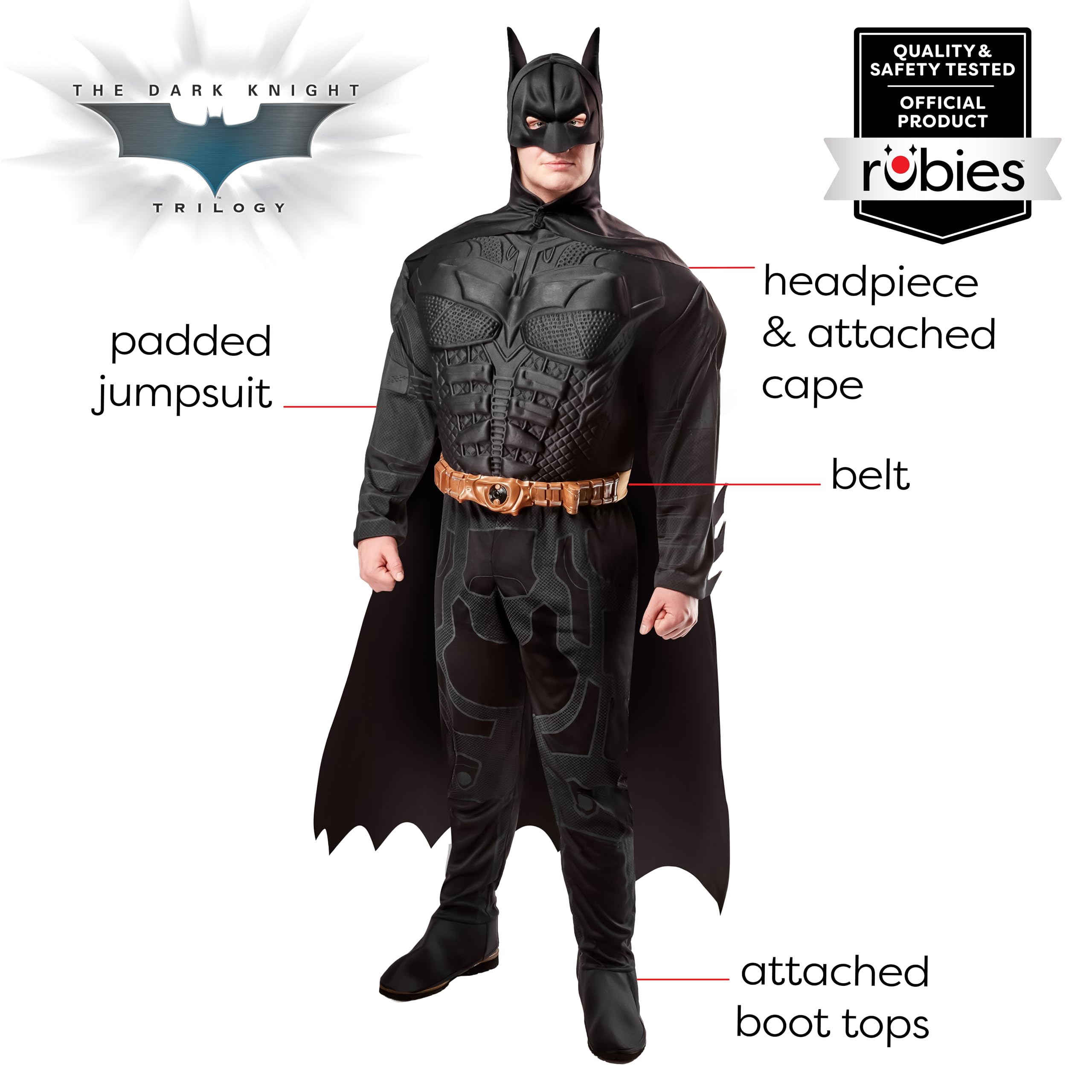 Rubie's Herren Übergröße Dark Knight Rises, Deluxe Erwachsene Muskel Brust Batman Kostüm