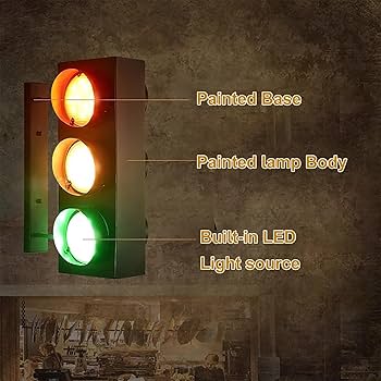 Amazon.co.jp: 交通 信号ライトレトロ工業用壁ランプ