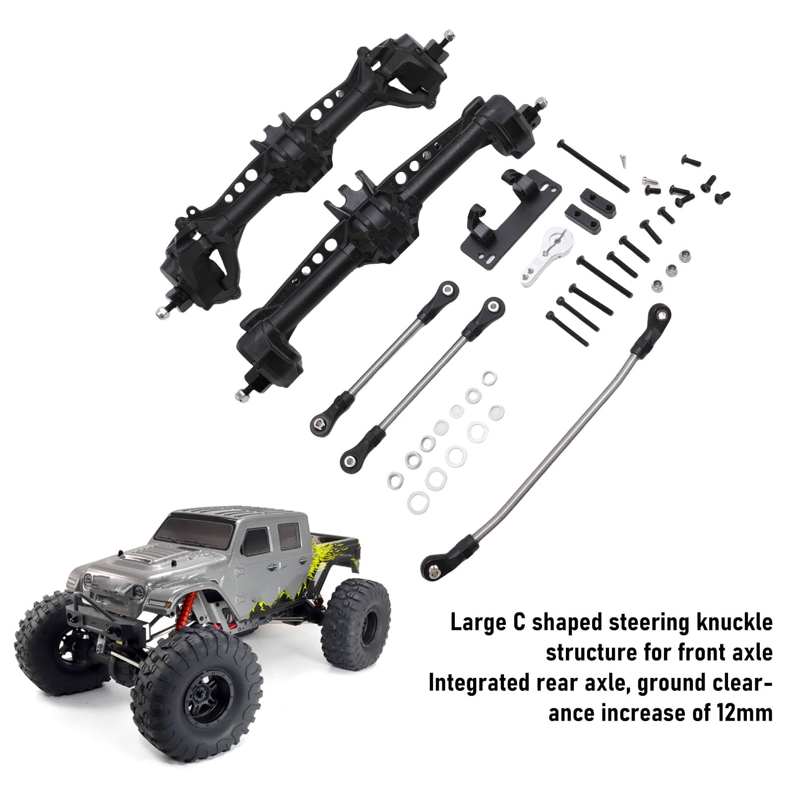 BRRNOO Zestaw Osi Przedniej i Tylnej, Ulepszony, do Axial SCX10 II 1 10