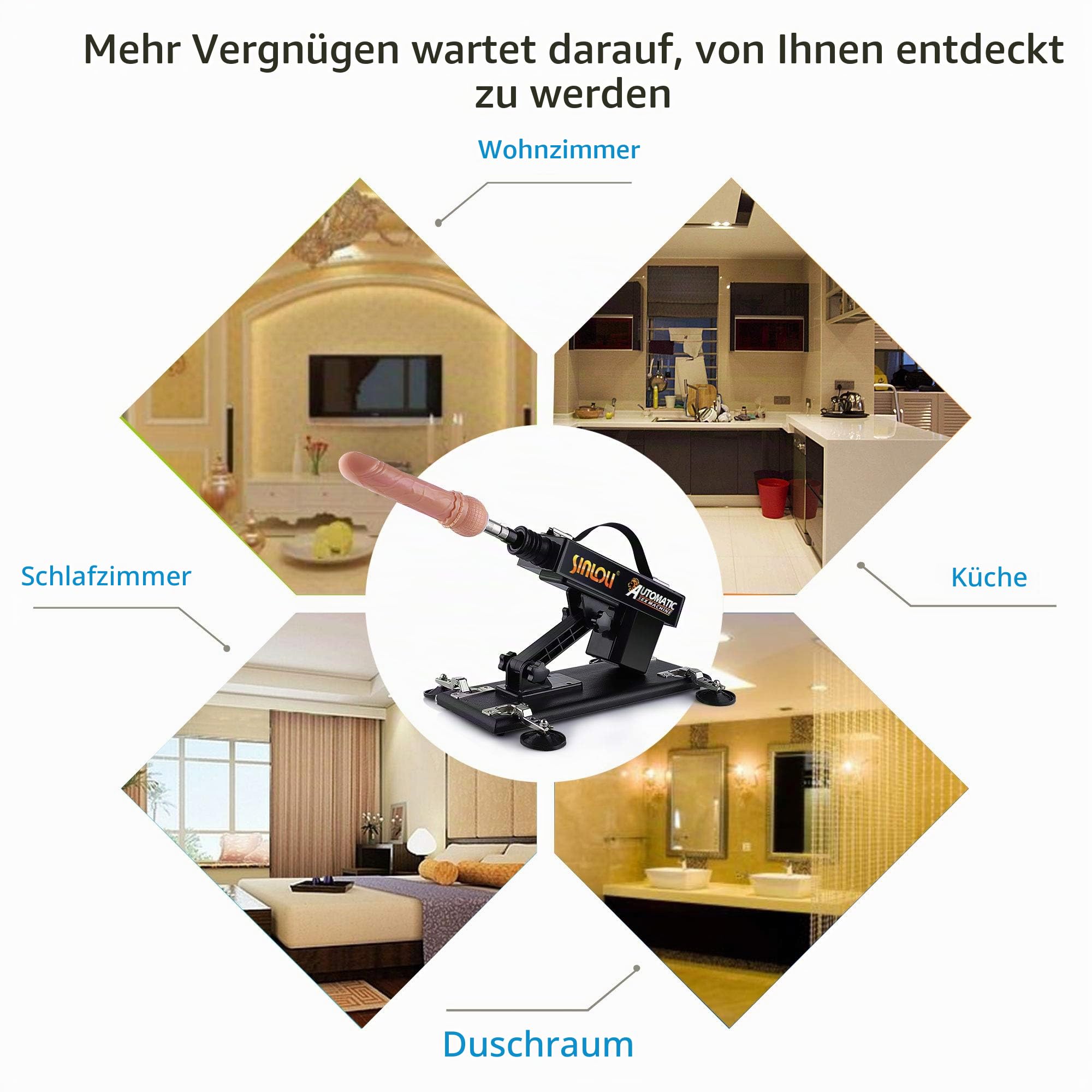 Sexmaschine, Fickmaschine mit 8 Zubehörteilen, Durchmesser 8,9 cm Liebesmaschine Adapter, Erwachsene Sexspielzeug für Frauen Vagina Anal Orgasmus, 3XLR Riesiger Penis zur G-Punkt-Stimulation …