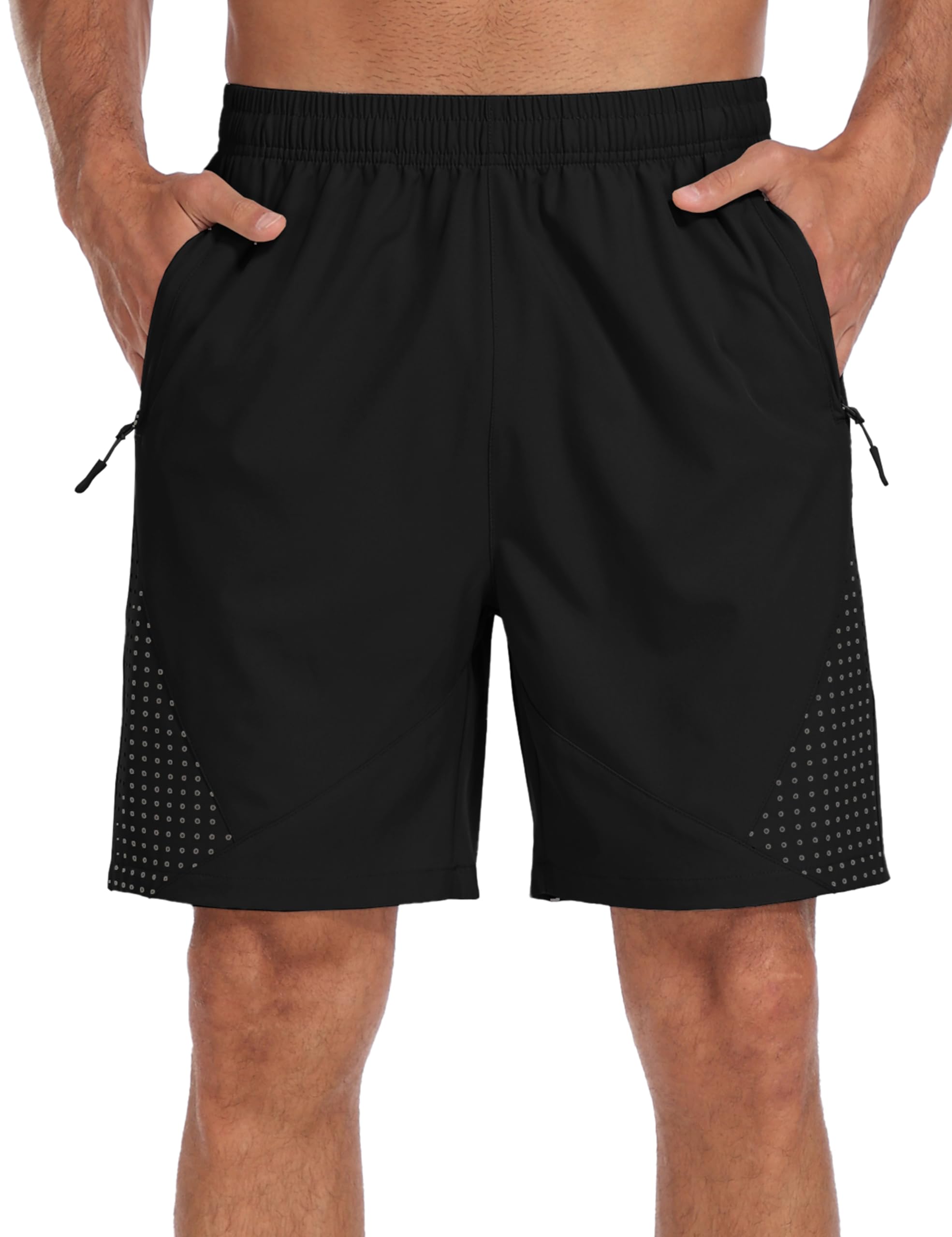 MoFiz Sportshorts Herren Kurz Trainingshose Laufshorts Leicht Schnell Trocknend Sommer Shorts Freizeithose Wandershorts mit Reißverschlusstaschen