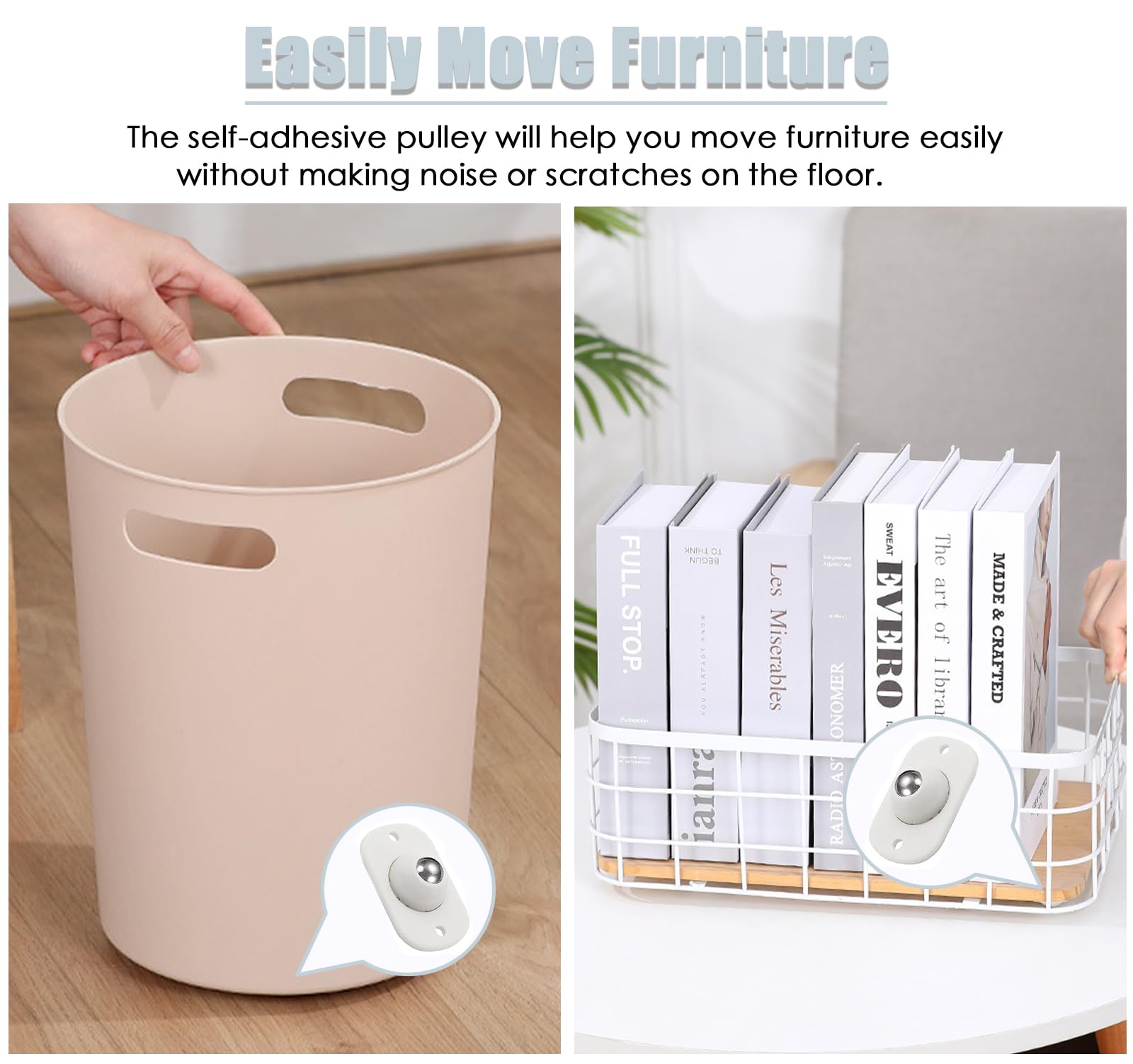 Cikonielf Roue De Meuble Petites Roulettes, 4pcs Roulettes Pivotantes