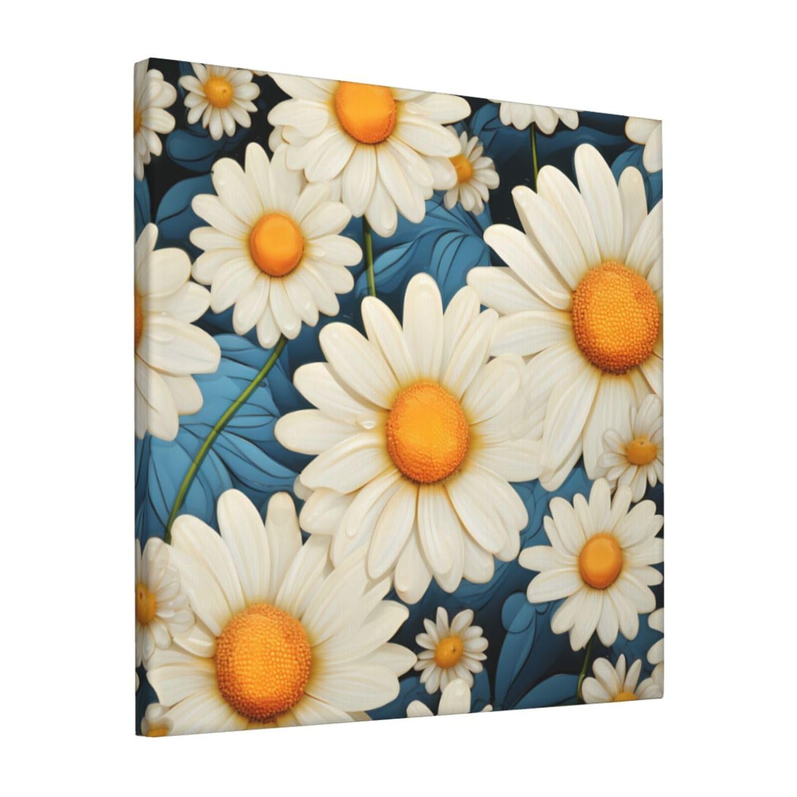 FodPand Daisy Canvas Wall Art for Living Room Wall Decor 12"x12" Modern Artwork Painting Pictures Hanging Canvas Prints Aesthetic Wall Art for Bedroom Bathroom Office Wallart Decor