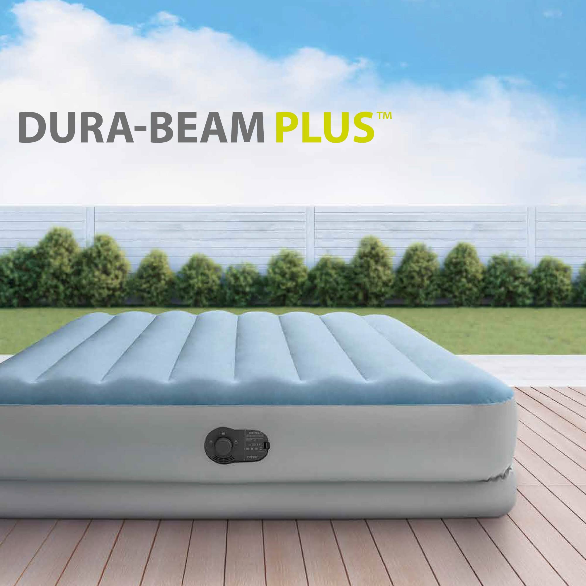 INTEX "Prestige Mid-Rise" Luftbett für 1 Person (152x203x36 cm) max. 272 KG – mit integrierter USB-Pumpe – Gästebett aufblasbares Bett Camping Matratze mit Fiber-Tech (64159)
