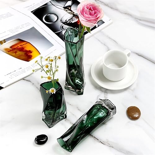 Miniatura 4 de Jarrón de flores, 3 piezas, estilo europeo, creativo, jarrón de cristal, moderno, minimalista, para sala de estar, mesa de comedor, arreglo de