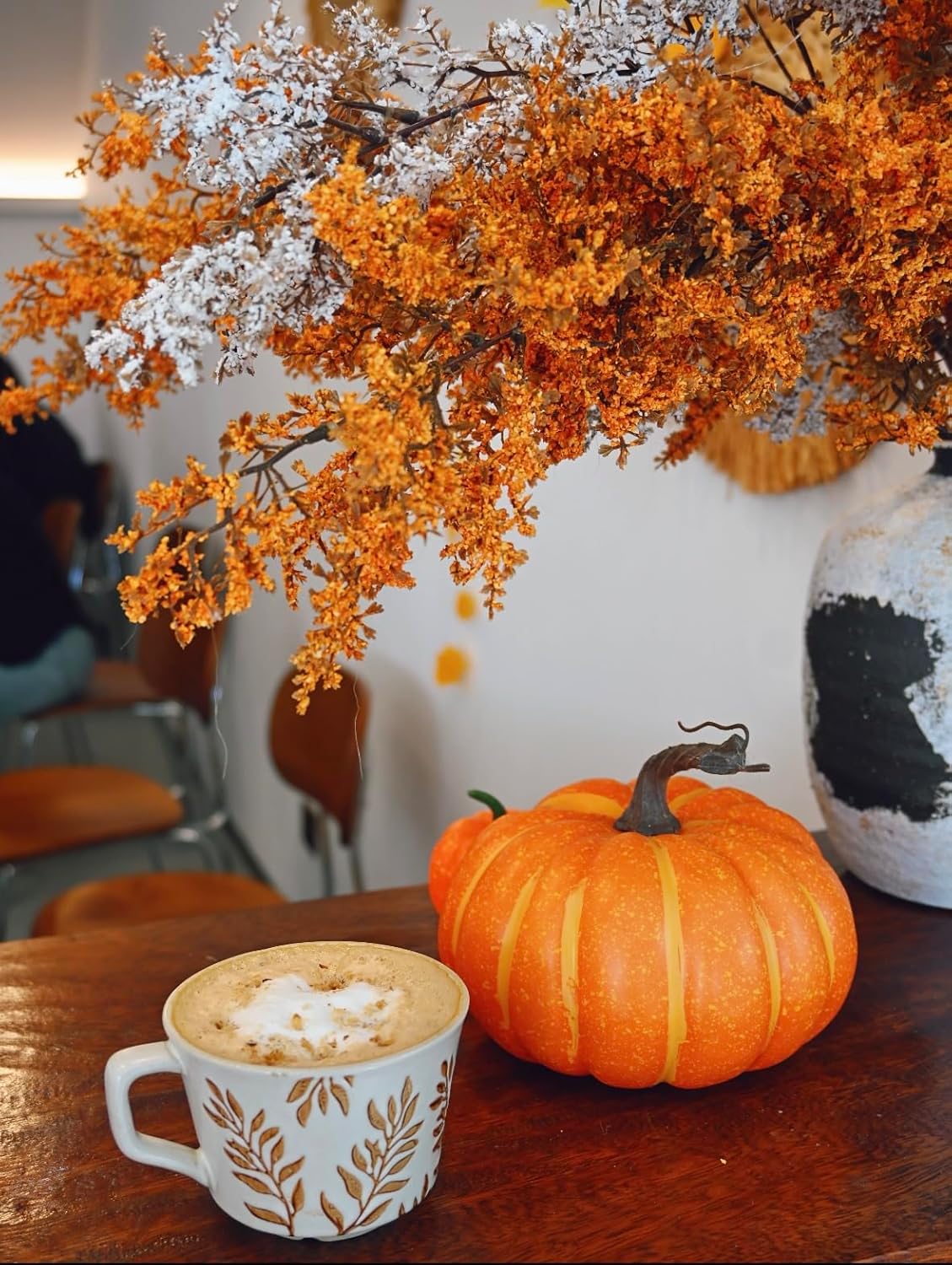 Handmade Ceramic Mugs, 12 oz Coffee Cups, Tea Mugs, Farmhouser Mug, Luxurious Cups for Office Home Microwavable, Porcelain Coffee Cups With Handle - Modern, Boho, Unique Style Wisteria Leaves - Image 8