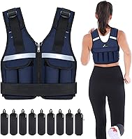 Vista 14 de Sportneer Chaleco con Peso Ajustable Pesos: 2-18 lbs/2-40 lbs Chaleco de Peso Lavable para Caminar 16 en 1 Chaleco de Ajuste Rápido para Rucking