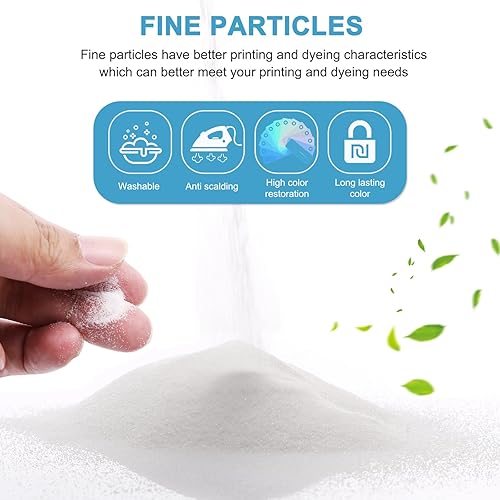 Miniatura 3 de Horolston DTF - Adhesivo de transferencia digital blanco en polvo, polvo de pretratamiento DTF para todas las tintas blancas DTF, impresoras DTG,