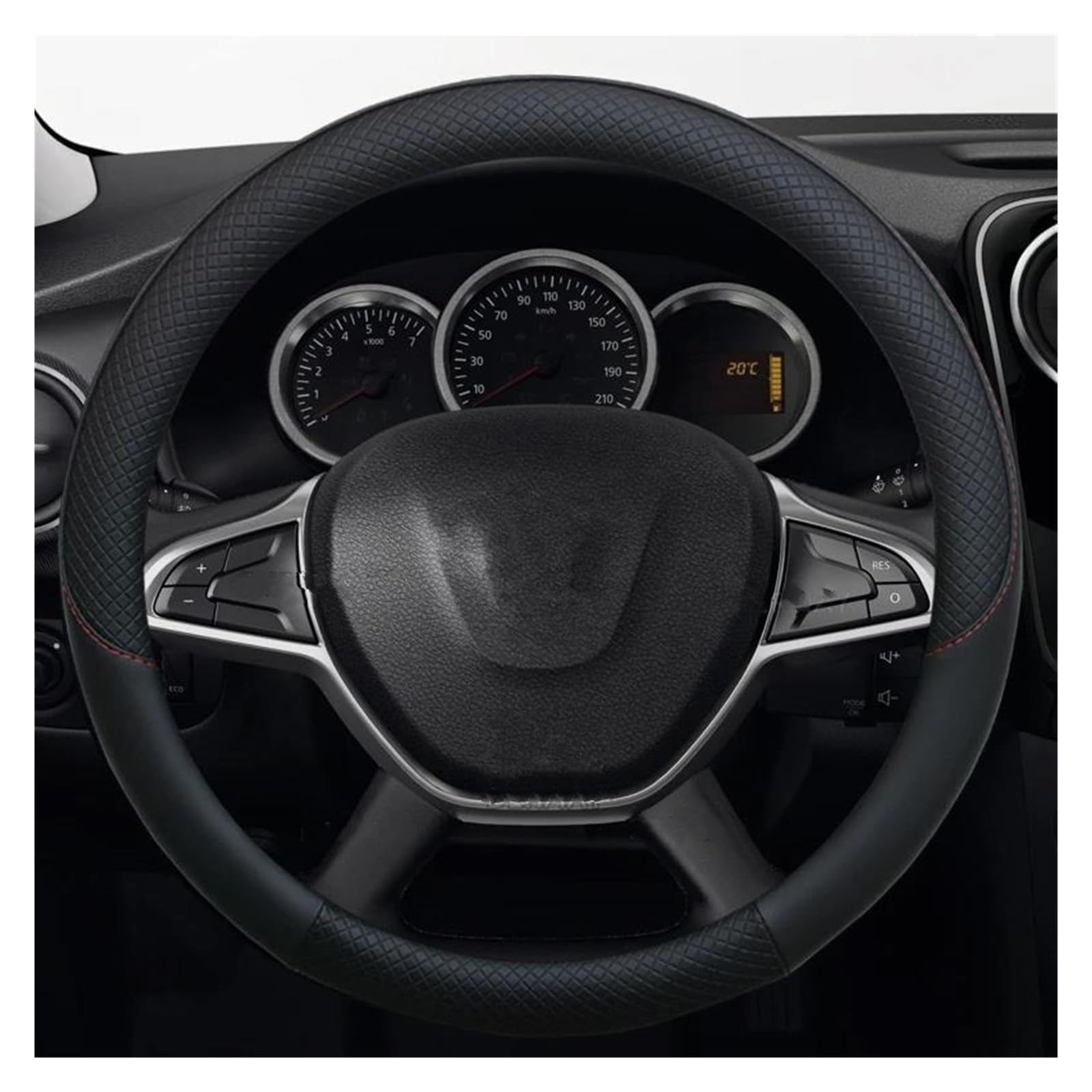 Cubierta de Volante Funda para Volante De Coche para Dacia para Duster, Piel Sintética, Antideslizante, Accesorios Interiores para(Black)