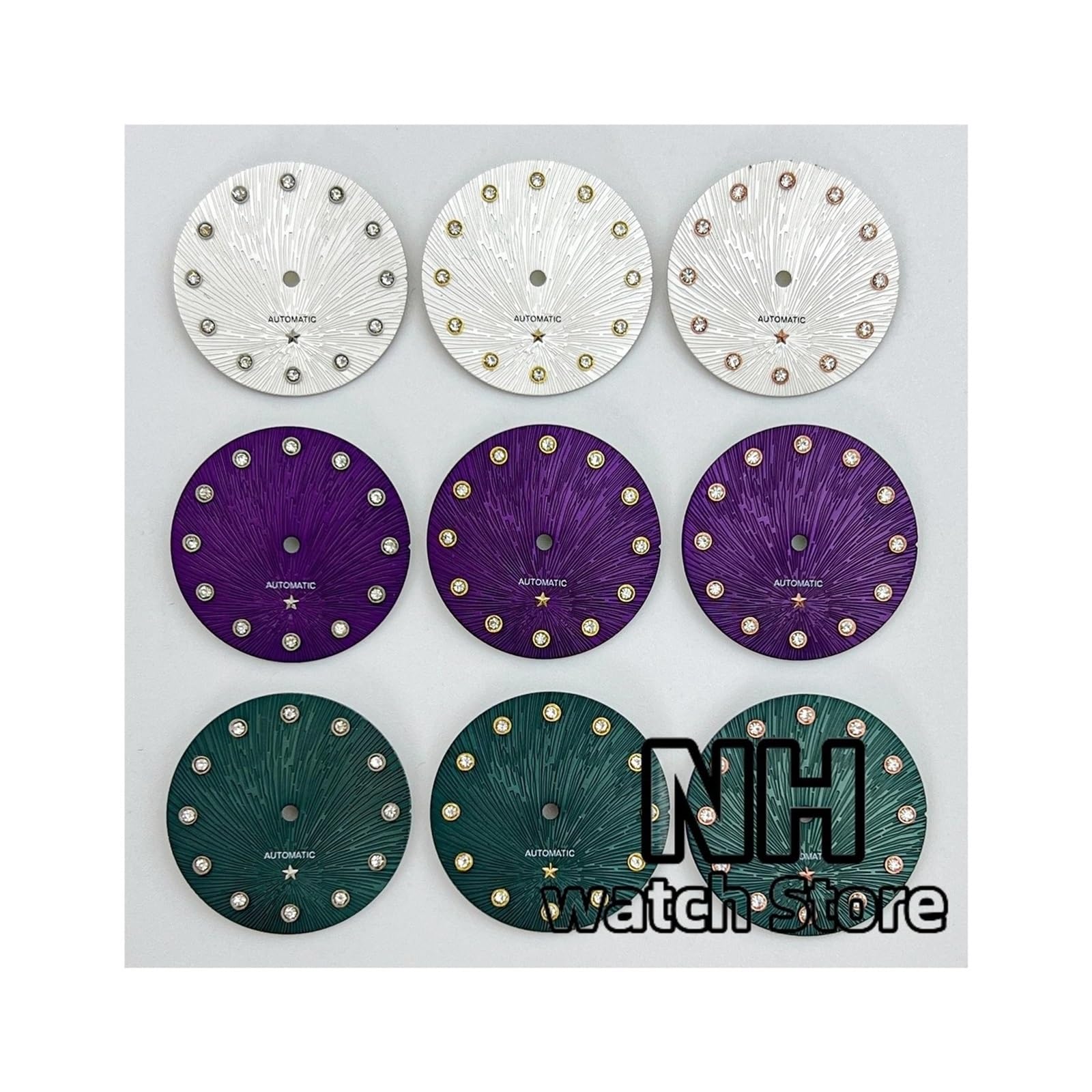 1 Uds. Esfera de diamante Star MOP de 24,5mm for reloj de mujer NH05