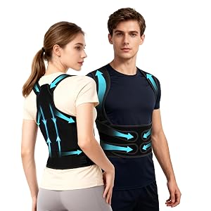 Posture Corrector for Women Men Back Brace Straightener with Adjustable Support Relief for Neck Shoulder Back Pain Scoliosis