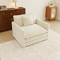 Vista 169 de Sofás seccionales grandes de 115.34" para sala de estar, sofá de pana color camel de asiento profundo de 3 plazas en forma de L, sofá seccional