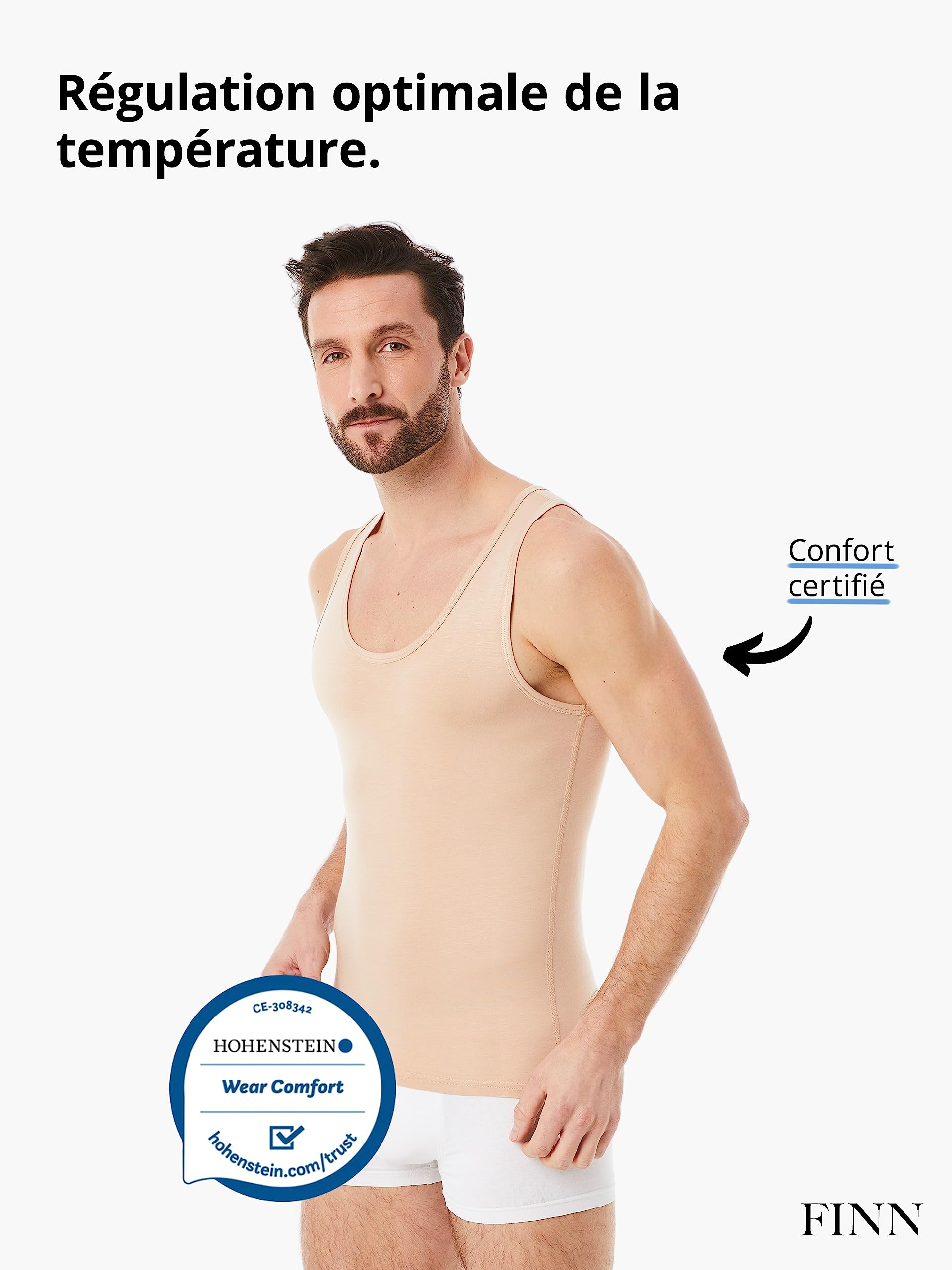 FINN Maillot de Corps Business pour Homme sans Manches - sous-Maillot en Tissu Original Lenzing® Modal - Le Débardeur Parfait sous Une Chemise et Un Costume