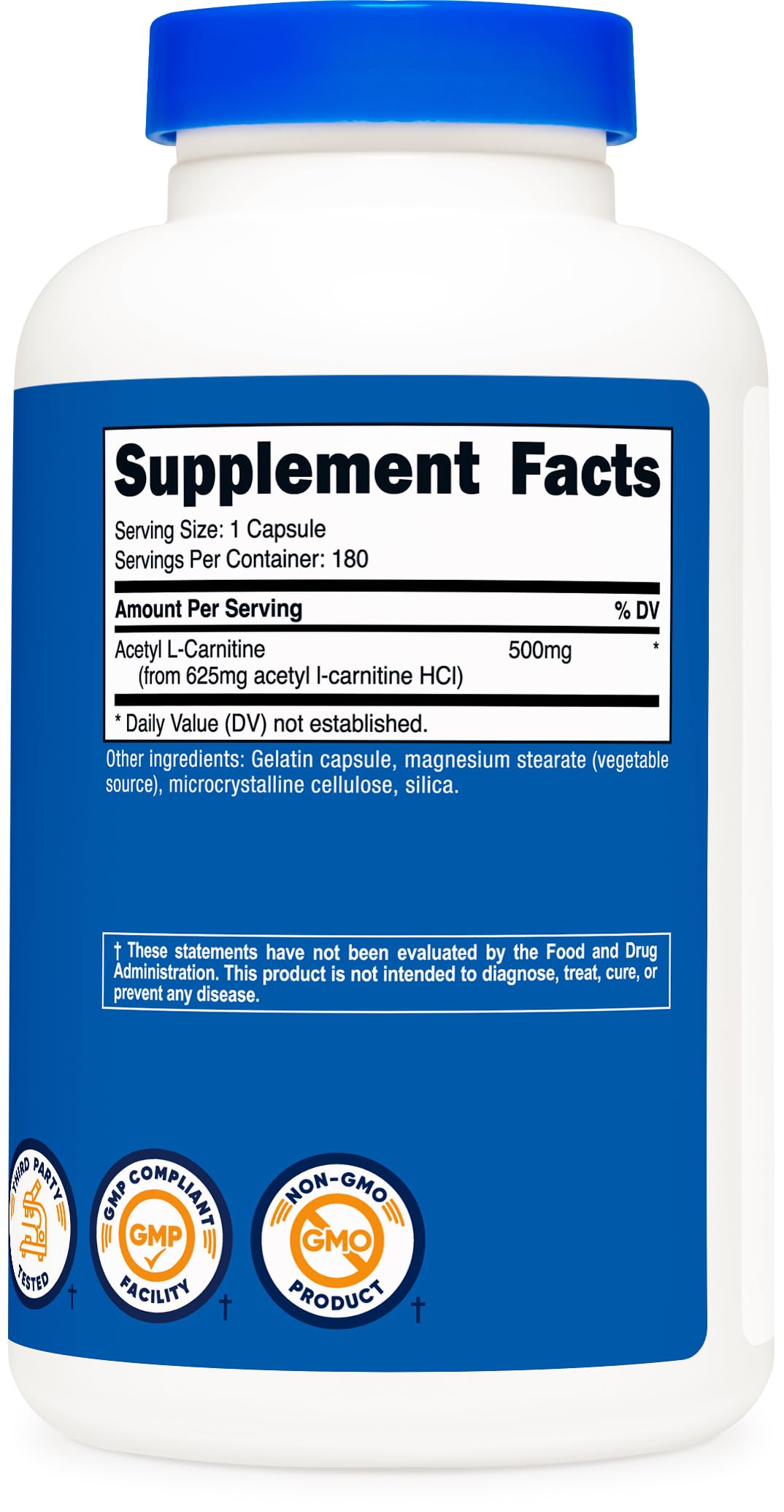 Nutricost Acetyl L-Carnitine 500mg, 180 Capsules - Non-GMO and Gluten Free  : Amazon.co.uk: Health & Personal Care