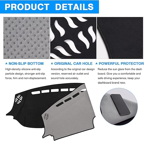 Vista 157 de Autorder Alfombrilla para tablero de instrumentos para Toyota 4Runner 1990-1995, accesorios para camioneta, cubierta de salpicadero, alfombrilla