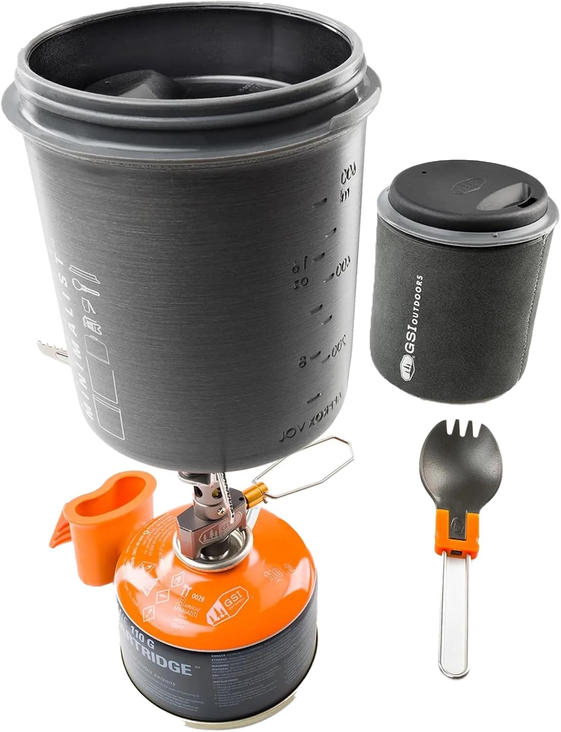 GSI Outdoors Halulite Minimalist Kitchen Kit | Integrated Camp Cookware for Ultralight Backpacking and Camping