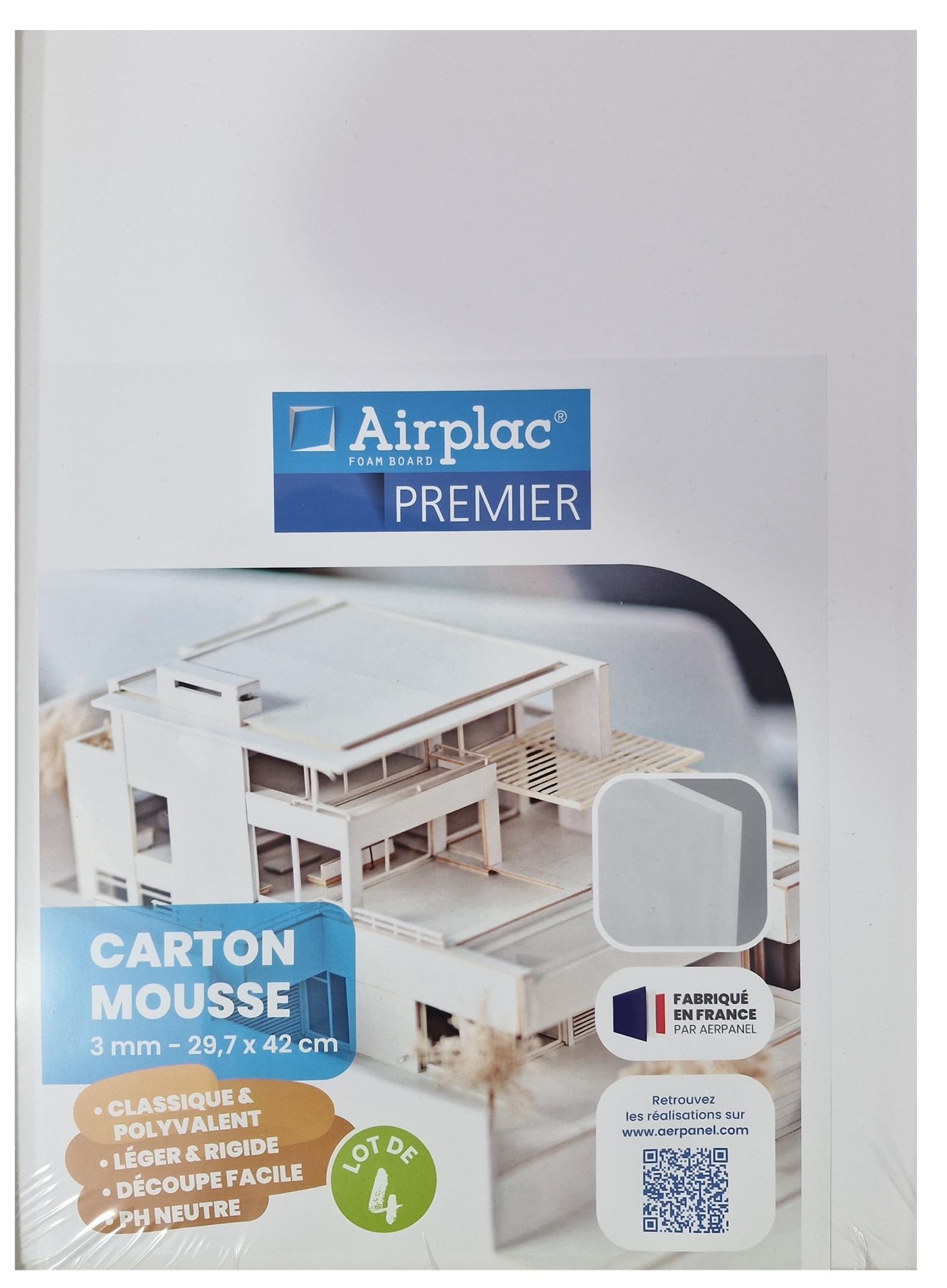 Classic A3 3 mm Cartone Piuma Schiuma Bianco Set di 4