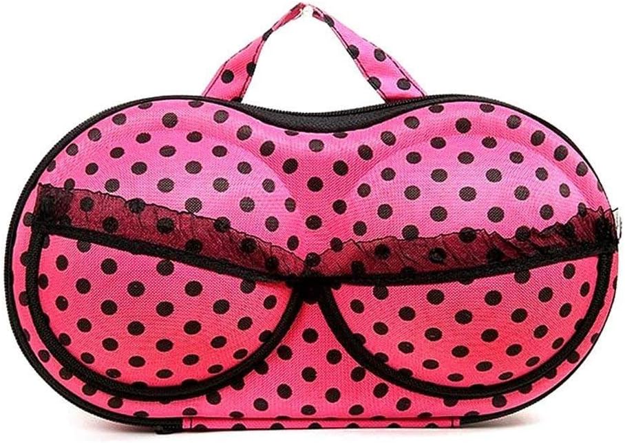 Travel Home Organizer Zip Bag Case Bra Underwear Lingerie Case Storage Bag (Hot Pink)