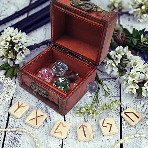 Miniatura 5 de Knana 6 piezas Tablero de péndulo para adivinación - Péndulo de cristal para dowsing, dados de tarot dados de astrología con caja, suministros y